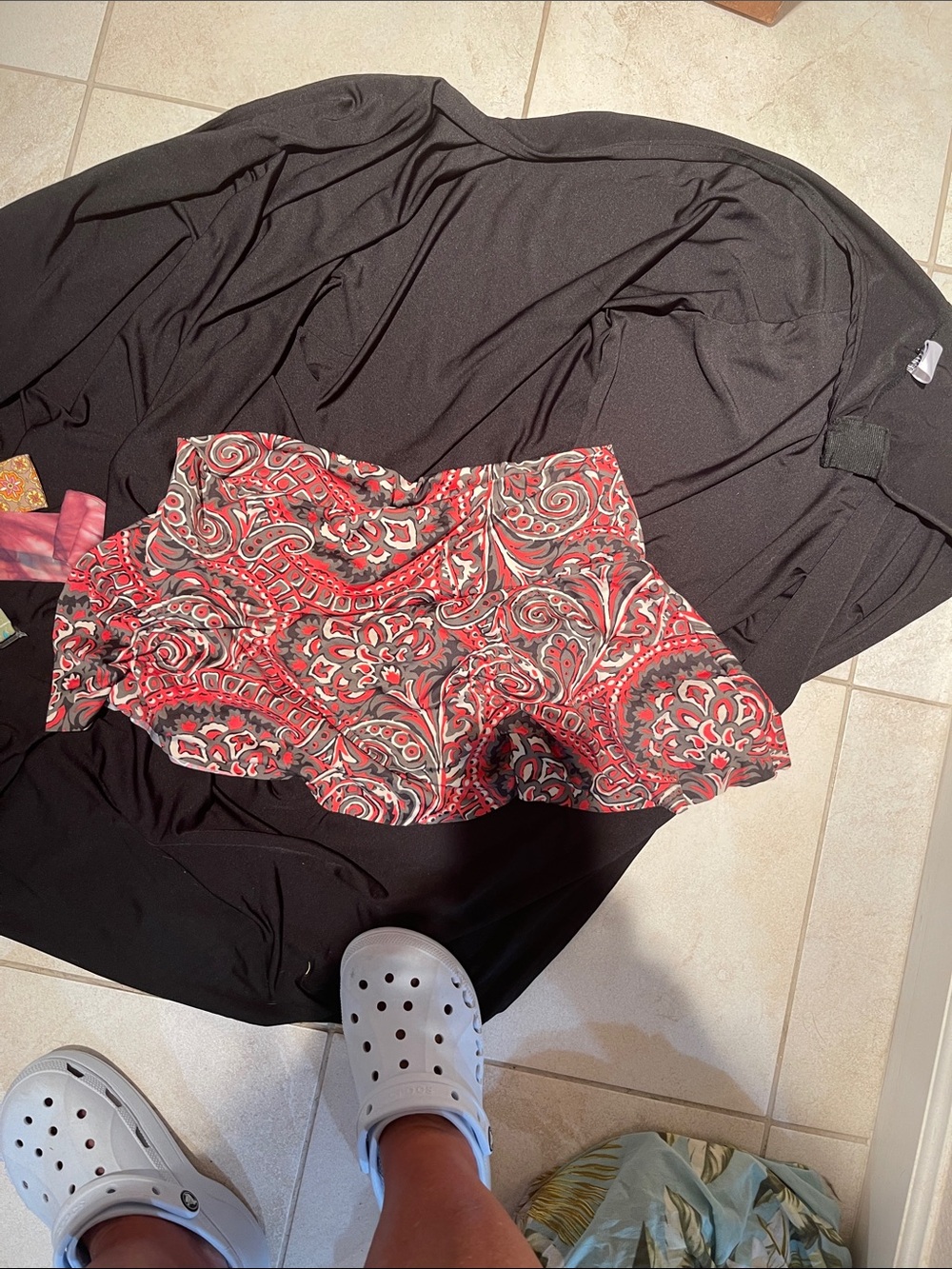 Red Paisley Swim Skirt
